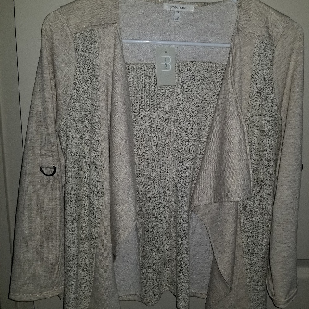 Beige draped cardigan blazer NWT